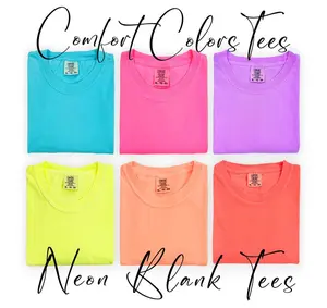 Comfort Colors Neon Tees, Neon Comfort Colors Blank TShirts, Soft Cozy Neon Tees, Comfort Colors Neons, Women's Oversized TShirts Basic Graphic