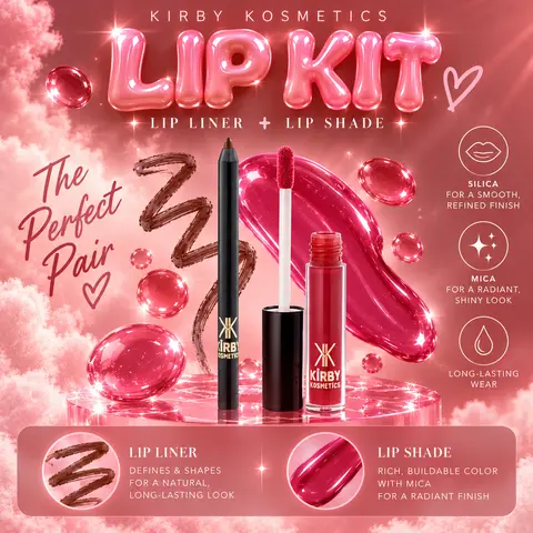 Kirby Kosmetics Juicy Lip Kit Duo - Moisturizing Lip Kit with Hydrating Formula for Hydration