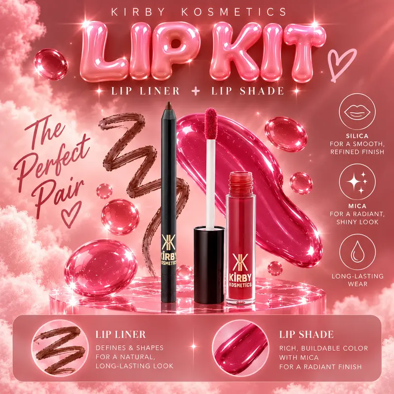 Kirby Kosmetics Juicy Lip Kit Duo - Moisturizing Lip Kit with Hydrating Formula for Hydration