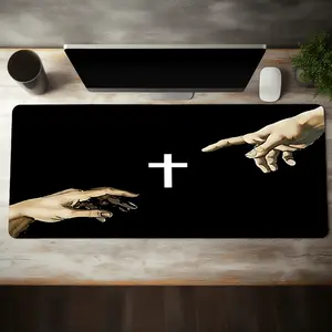 Extra Large Non-Slip Gaming & Office Mouse Pad - with Stitched Edges, Smooth Surface, Faith-Inspired Christian Design - Desk Mat for PC, Computer, Workspace - Ideal Gift for Saints, Religious Workers & Gamers, Gaming Mouse Pad, Artistic Accessory,