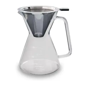 London Sip 4-Cup Glass Pour-Over Carafe with Re usable Filter