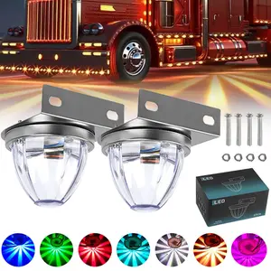 Seven Color LED Truck Light 12V-24V Turn Signal Indicator Watermelon Light RGB Chassis Clearance Light Suitable For Truck, Pickup Truck, SUV Side Indicator Lights Equipped With Waterproof Flashing Function 2/4/6PCS ﻿