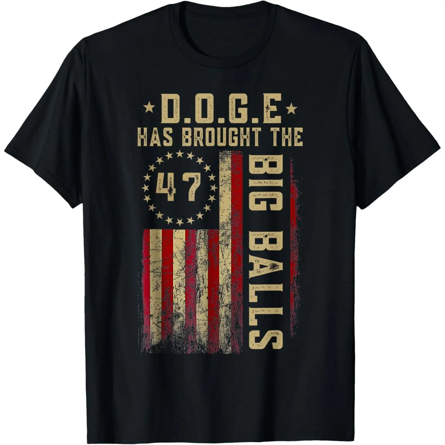 Women's 'Doge Has Brought The Big Balls' T-Shirt, Funny Political Meme Graphic Tee, Soft Cotton Short Sleeve Top Made in USA, Shortsleeve, Tshirt, Round Neck, Basic, Print, Casual, Simple