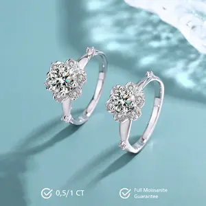 Danica Flower Moissanite Ring S925 - Round Cut - Lore Jewelry