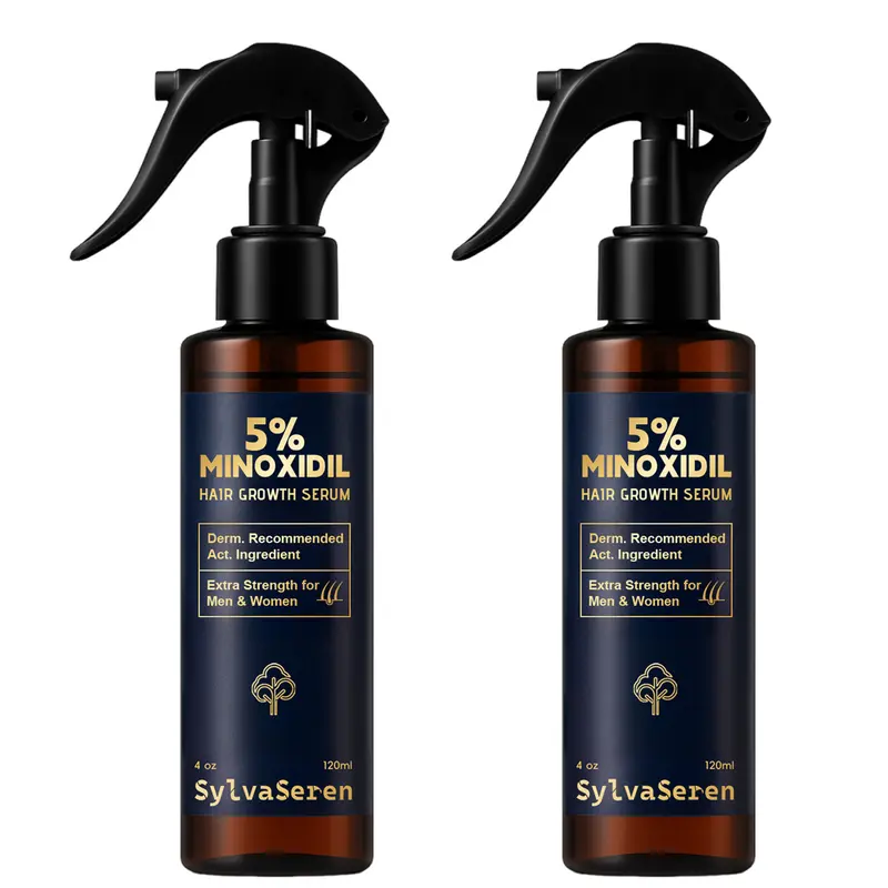 【3X Size】SylvaSeren 5% Minoxidil Hair Growth Spray For Men & Women, Strength Hair Regrowth Treatment,Smooth Hair,Blends Rosemary and Biotin,120ml Daily Haircare