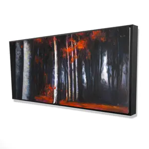 Begin Home Decor 2081-2448-LA41 24 x 48 in. Mysterious Forest - Contemporary Gray Framed Canvas Art