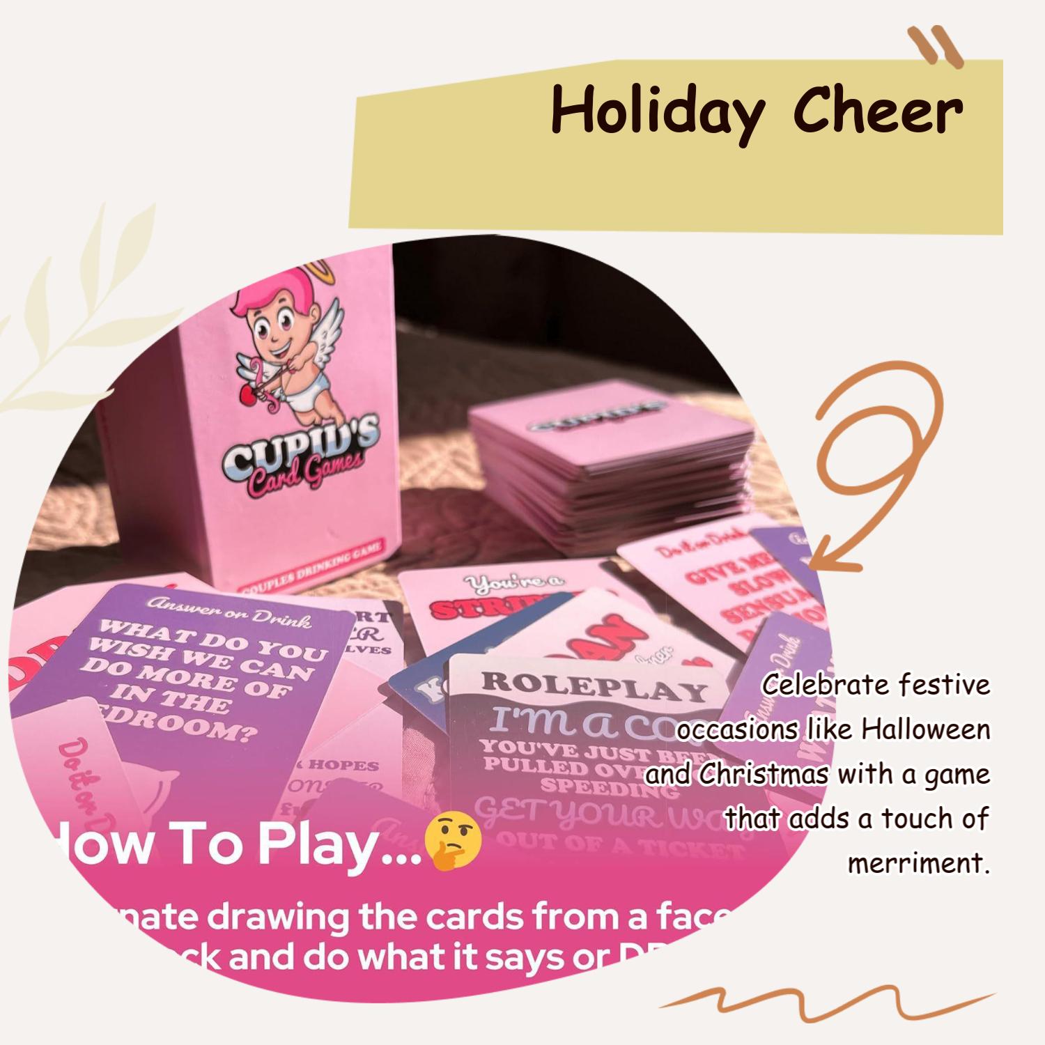 Cupid Card Game – Adult Date Night Drinking Game – Couples Bedroom Game – Two-Player Game – Family Gathering Game, Halloween And Christmas Eve Game, Couple's Game,Boyfriend Gift, Intimate, Valentine's Party