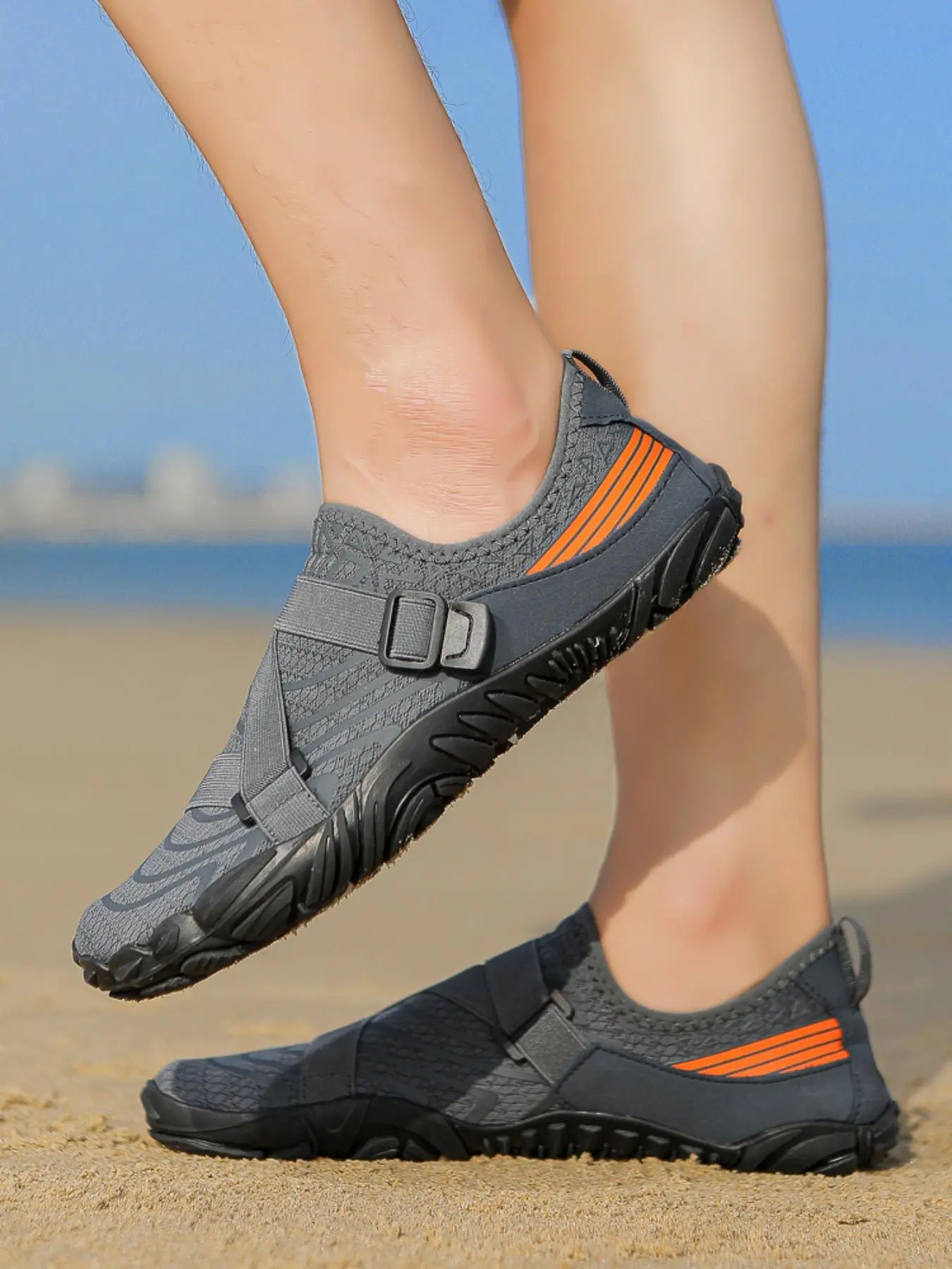 Unisex Lightweight Water Shoes, Sporty Water Shoes, Quick-Dry Breathable Fabric, Adjustable Strap, Durable Rubber Sole, Ideal for Beach Swim Surf Yoga Indoor Running