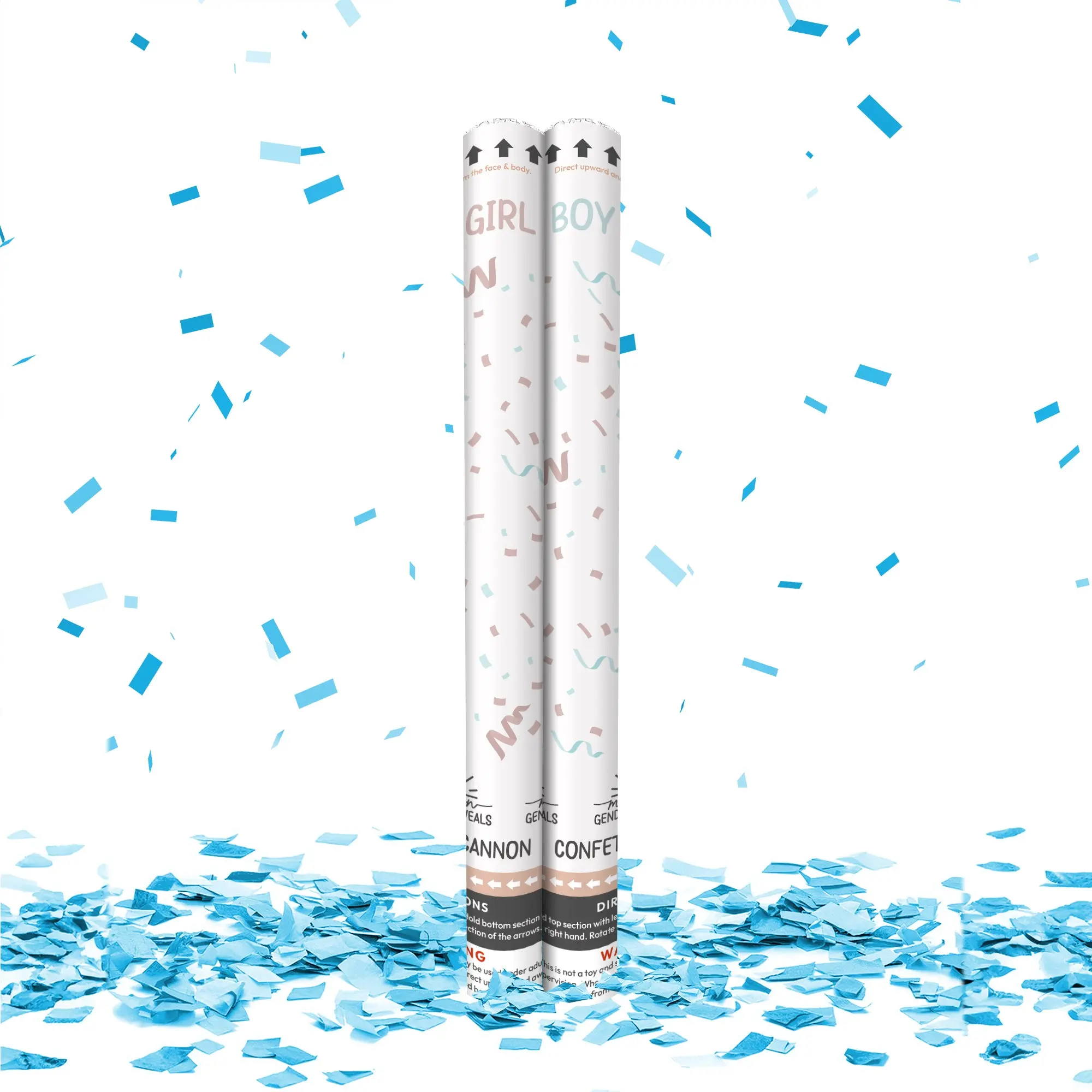 24" Confetti Cannon in Blue (Set of 2)