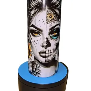 Hurricane Hogg Sublimation Tumbler - Elegant Design with Black and White Patterns, Ideal for Beverage Storage - Bottle, Drinkware