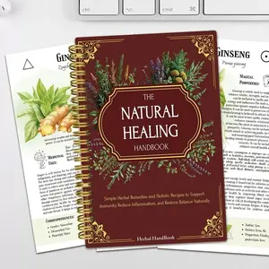 Herbal Guide Booklet, Herbal Healing Handbook, Natural Health Care Manual, Suitable for Herbalists, Essential Oils, Herbs, Guided Journal, 5.5x8.3 Inches