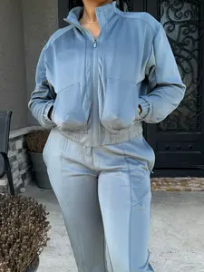 SLEEK Mock Neck Active Jacket in Blue (S-3XL)