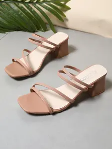 Women's Summer Sandals, Chunky Heel, Wide Fit, Square Toe, Open-Toe, Comfortable for Commuting, Large Size, Versatile Footwear