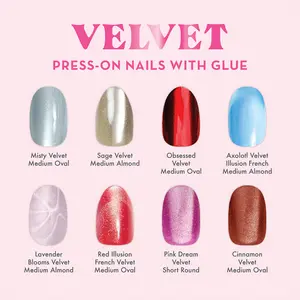 Velvet Press-On Nails with Glue