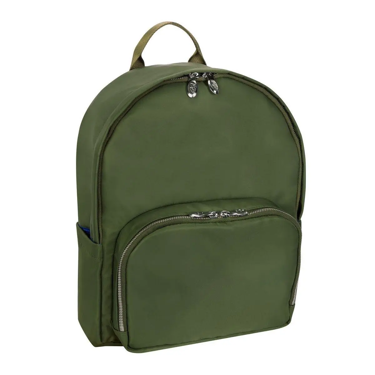 McKleinUSA Neosport 15" Classic U-Shape Nylon Backpack for Daily Use, Padded Sleeve for 12" Laptops, Adjustable Shoulder Straps & Multiple Zipper Pockets, Green, Multiple Pockets
