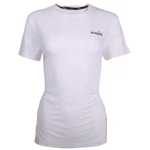 diadora Womens Be One Crew Neck Short Sleeve Athletic Running Casual Tops  - White