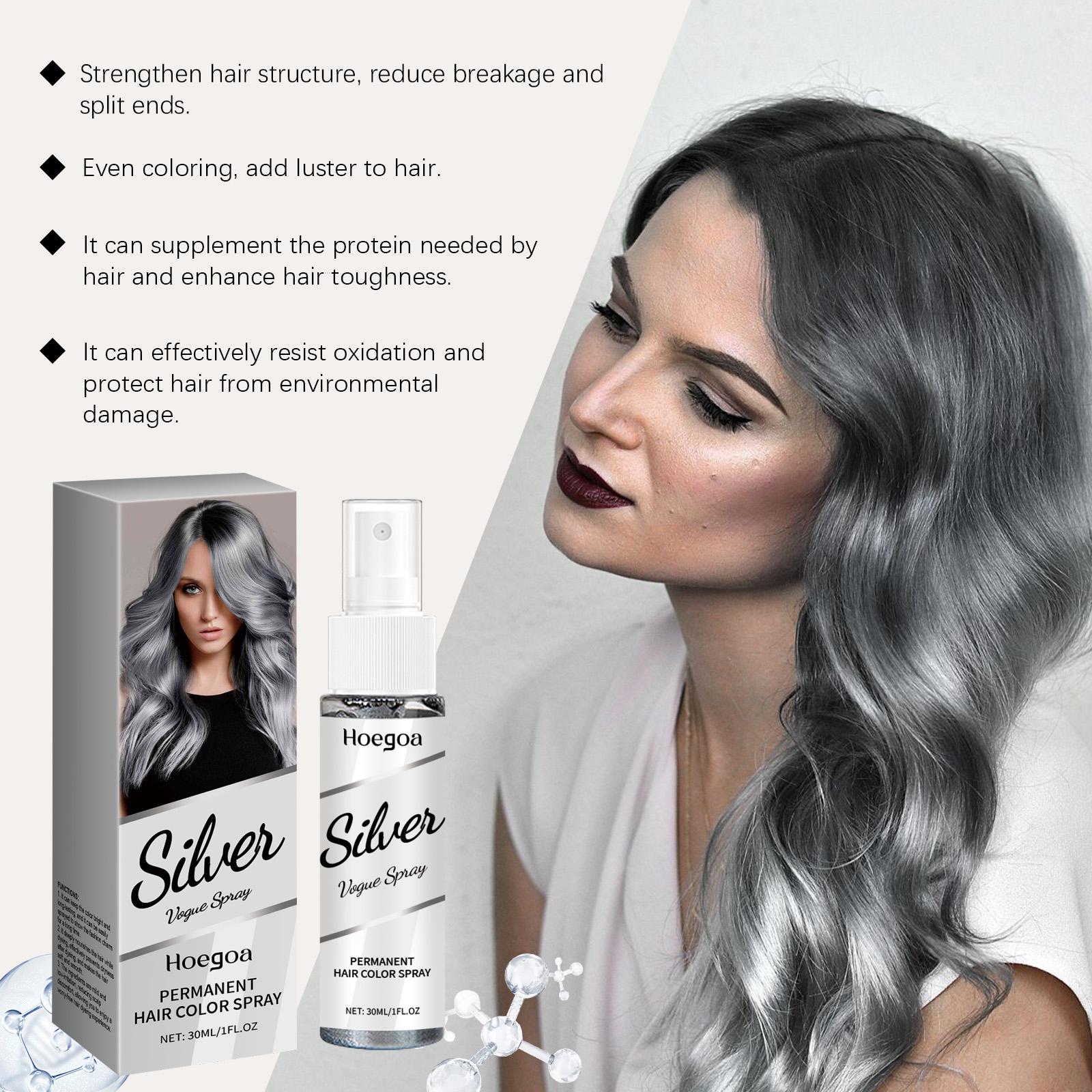Silver Hair Dye – Silver Gray Hair Color for Lightened & Bleached Hair, 2-in-1 Nourishing Color & Conditioner, Suitable for All Hair Types, 1 Fl Oz