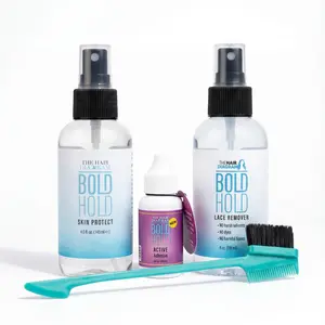 Bold Hold Active 1.3oz, Skin Protect, Remover & 3in1 Spatula  - Bundle by The Hair Diagram Wig Starter Kit