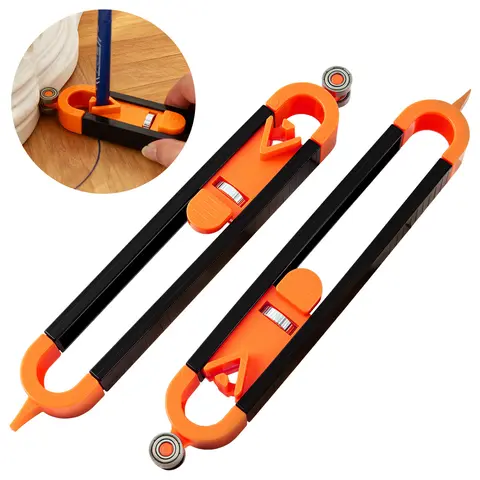 Precision Contour Gauge with Lock Feature - Professional Hand Measuring Tool for Flooring, Woodworking, Pipe Fitting, Portable Adjustable Profile Gauge for DIY Enthusiasts, Tools & Hardware