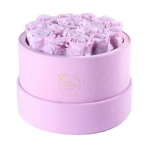 16 Lilac Roses - Pink Suede Box