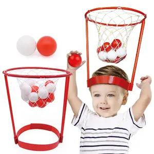 Headband Basketball Party Game for Kids and Adults, Includes 20 Balls, Perfect for Carnival Birthdays Home Indoor Outdoor Games, Portable Outdoor Basketball Hoop