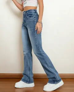 Women's Gradient Embroidered Micro Pull Elastic Jeans - Comfortable, Soft, Breathable, Suitable for Casual Wear | Womenswear Bottom