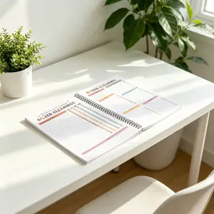 Cleaning Planner A4 Size Focused Daily Weekly Monthly Schedule Checklist Notebook for Home Office Dorm Durable Cover Smooth Pages Office Stationery Essential Plannerbook
