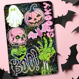 Pink and Green Halloween Spooky Holographic Cardstock Clear Case Insert for Kindle | Dark Romance Book Lover Gift | Bookish Stickers for Kindle | Gothic Kindle Decorating Accessories | Booktok Smartphone Aesthetic Cover