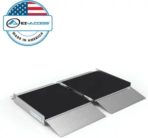 2 Ft Suitcase Singlefold Portable Ramp with Slip-Resistant Surface and Self Adjusting Bottom Transition Plates