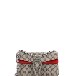 Pre-owned GUCCI Canvas Coated, Crystal, Metal Shoulder Bags Dionysus Bag GG Coated Canvas with Crystal Embellished Metal Small by Rebag