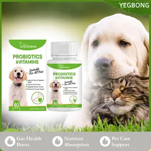 Yegbong Pet Probiotic Tablets Improve Gut Health, Promote Nutrient Absorption, Pet Care Supplements
