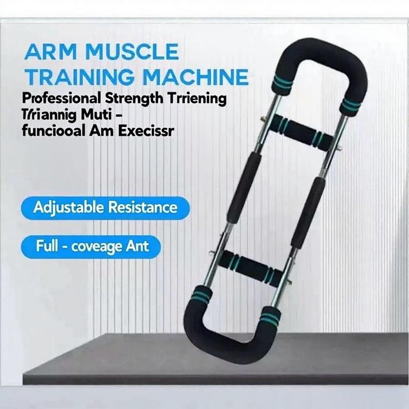 PowerTwist Arm Trainer Stainless Steel Forearm Strengthener Portable U-Shaped Chest Expander Adjustable Resistance for Home Gym Workout Golden Spring Arm Trainer pin