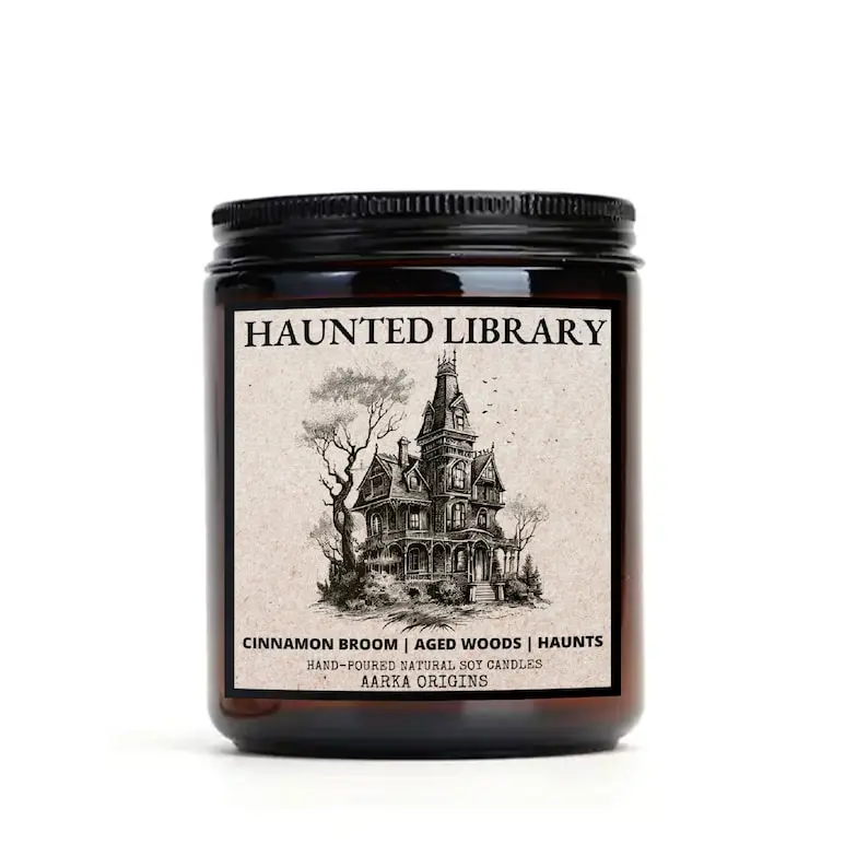 Haunted Library Soy Candle, Spooky Candle, Halloween Candle, Halloween Decor,Gifts for Readers