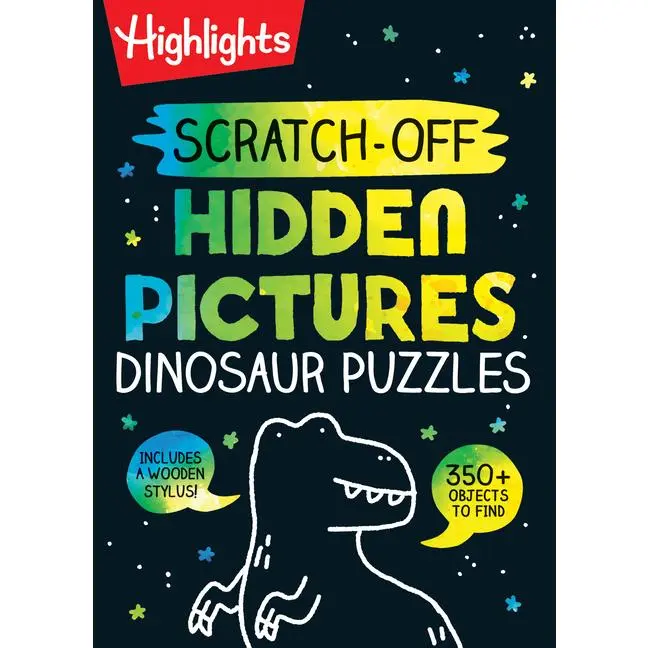 Scratch-Off Hidden Pictures Dinosaur Puzzles: Scratch-Off Hidden Pictures Dinosaur Puzzles (Highlights Scratch-Off Activity Books) 64-Page Dinosaur Ac (Spiral)