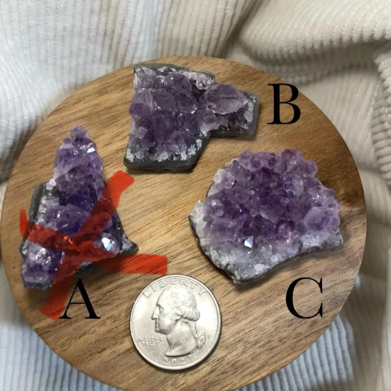Mini raw amethyst clusters