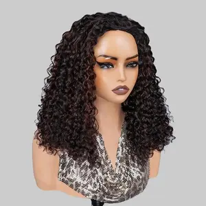 【Clearance】FORGIRLFOREVER Highlight Reddish Brown Water Wave Half Wig 180% Density 3 In 1 Drawstring Half Wig No Lace No Glue Human Hair Wigs