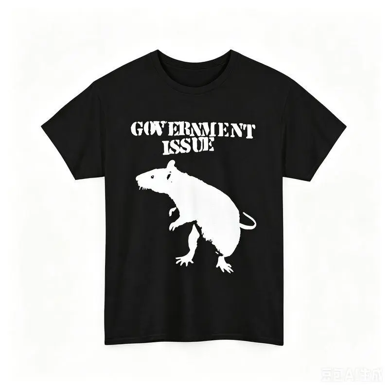 Government Issue Rat Graphic T-Shirt | Edgy Punk Streetwear Tee | Soft Cotton Comfortable Fit | Unisex Trendy Daily Wear | Retro Aesthetic Graphic Tee for Men & Women | Perfect Gift Idea