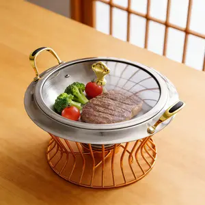 CNCEST Portable Alcohol Chafing Dish, 2L Stainless Steel Mini Hot Pot for Camping - Adjustable Flame, Windproof Fuel Stand for Outdoor Cooking, Picnics & Home Buffet