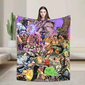 Mortal Kombat II Flannel Blanket – Soft & Cozy Vintage Game Throw, Warm All-Season Bedding for Bedroom, Living Room, Office, Travel – Perfect Gift for Gamers & Fans