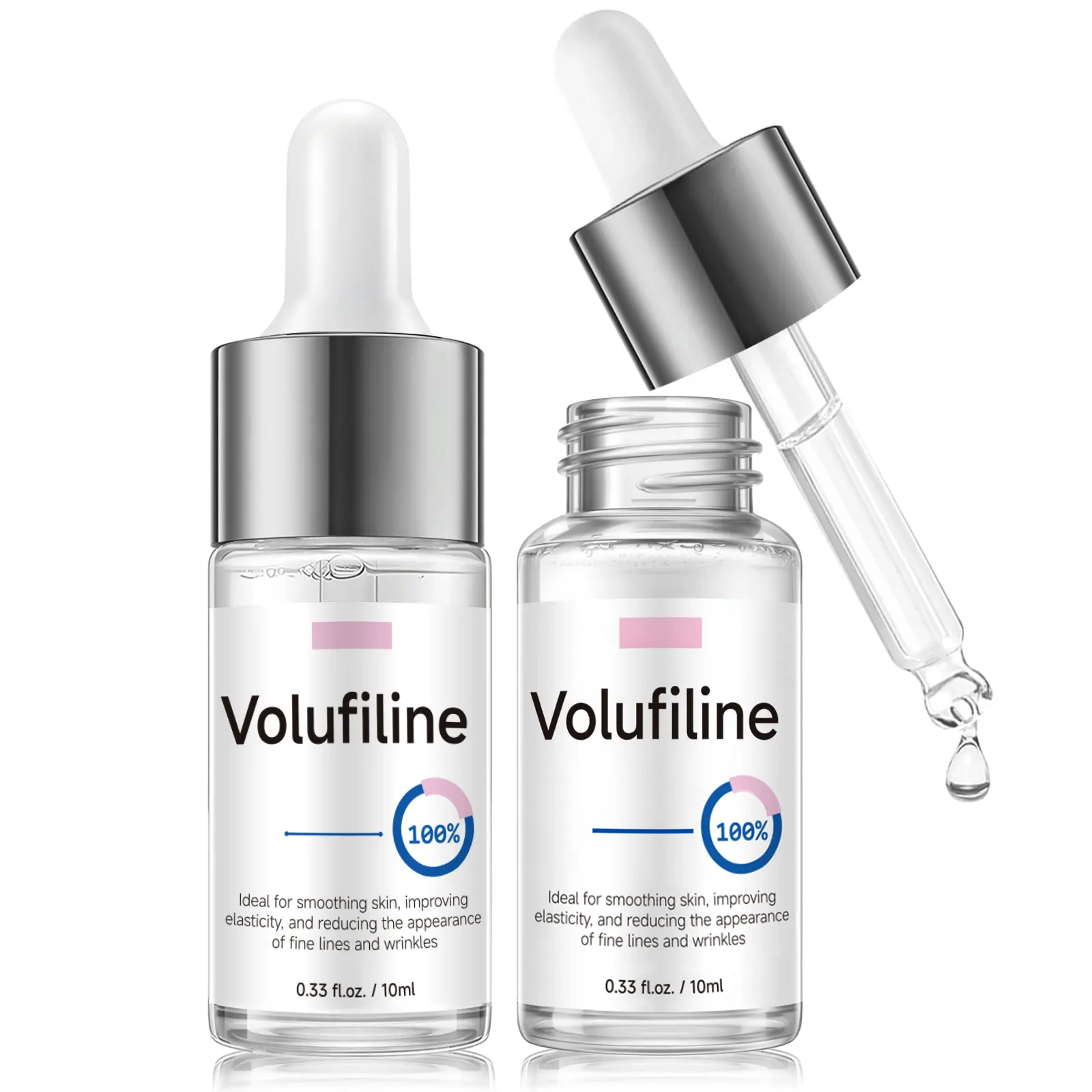 France 2-Pack 100% Pure Volufiline Concentrate Ampoules, Plant-Based Anti-Aging DIY 5% Formula Skin Booster to Plump & Firm, Blends into Face Serum or Moisturizer for All Skin Types, 2x10ml, Plump Skin, Hydrating