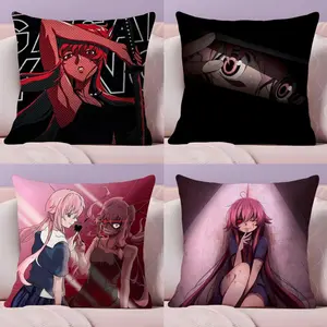 M-Mirai N-Nikki Cushion Cover Soft Short Plush Fabric Double-Sided Print Organic Breathable Sofa Pillow Case, Home Machine Washable in Warm Winter Perfect for Home Decor Warm Winter Home Child Gift