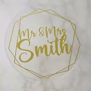 Wedding/Anniversary Acrylic Disc Cake Topper