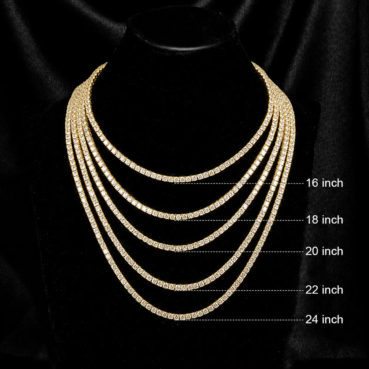 MDFUN Iced Out Tennis Chain Necklace, 3-6mm CZ Bling Chain, Luxury Hip Hop Costume Jewelry for Men & Women, Mens Gifts, Stylish Accessories, Accessories For Women, Gifts For Him, Guys Gifts
