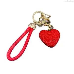 Women’s Rhinestone-Encrusted Heart-Shaped Keychain - Valentine’s Day Bag Pendant, Sports & Outdoor Leisure Accessory