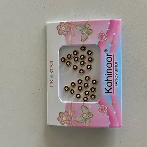 Beautiful Multicolor Velvet Dots Bindi with Stone Border Bindi Stickers Indian Bindi for Women