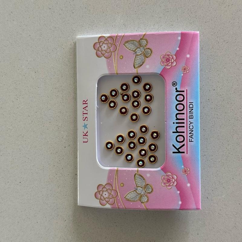 Beautiful Multicolor Velvet Dots Bindi with Stone Border Bindi Stickers Indian Bindi for Women