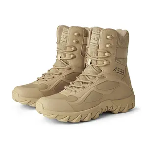 HOMUG Herrenhochwertige Taktikstiefel - Nichtrutschund abriebfester Gummiuntersohle, atmungsaktives geprägtes DesignTactical outdoor footwear, ideal for outdoor running and tactical activities.