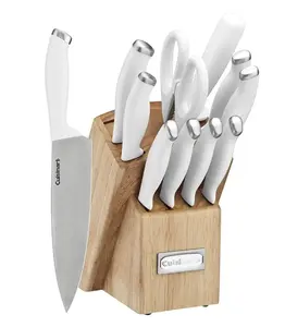 Cuisinart C77SSW12P Color Pro Collection 12-Pieces Block Cutlery Set - White