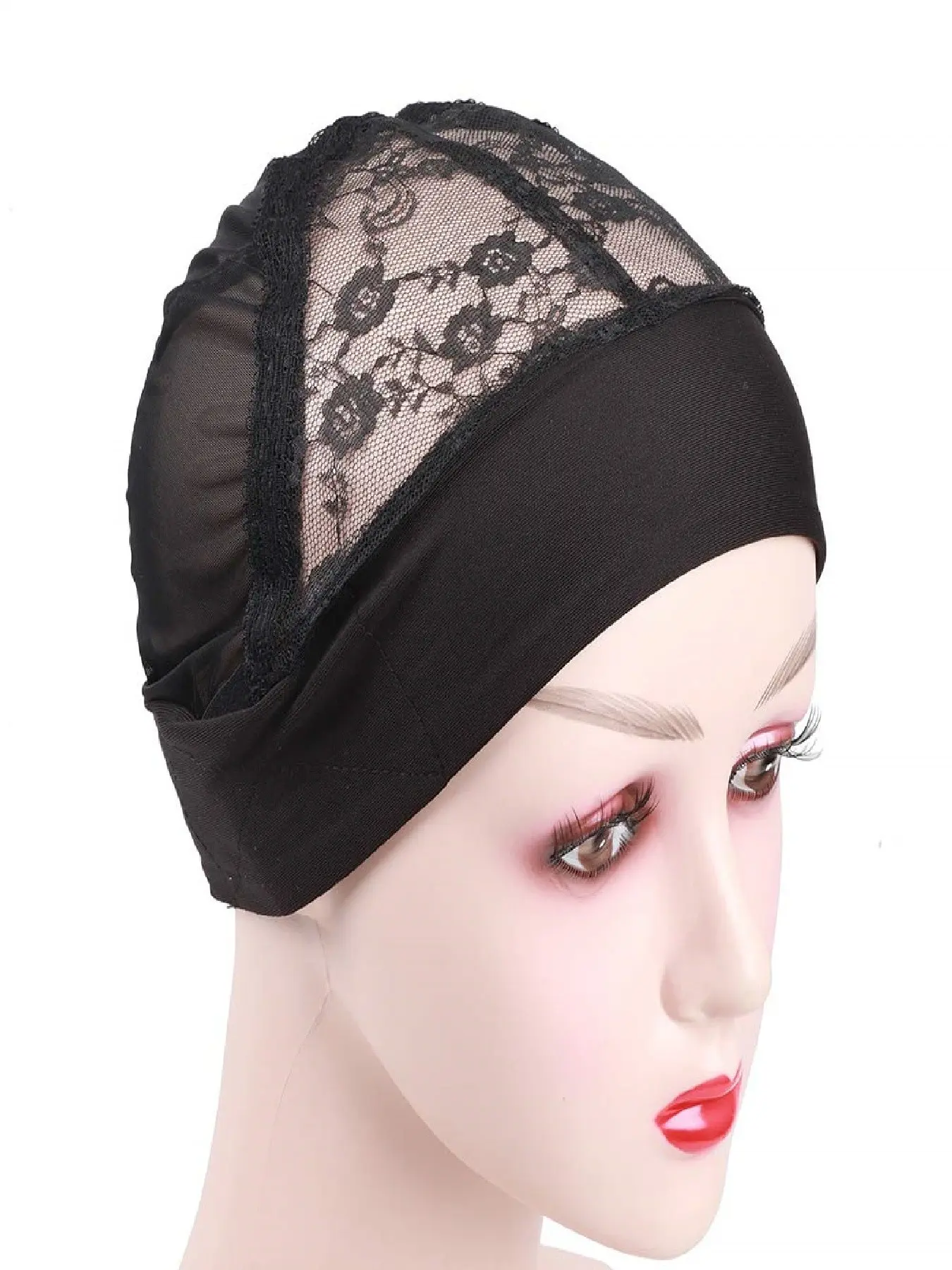 1pcs headband wig cap,black wig grip weaving cap, headband Wig Cap For making headband wigs, mesh cap with adjustable, Breathable Wig Cap