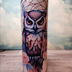 Owl with Dreamcatcher and Roses 20 oz tumbler-pink